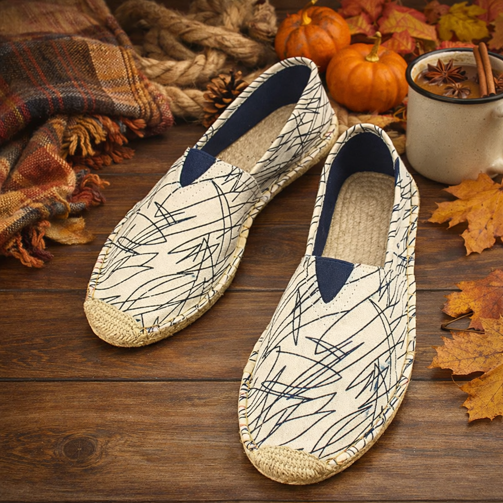 Espadrilles blanches à motif