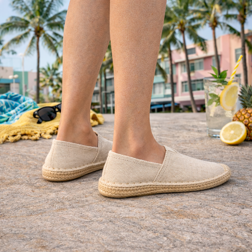 Espadrilles beige lin