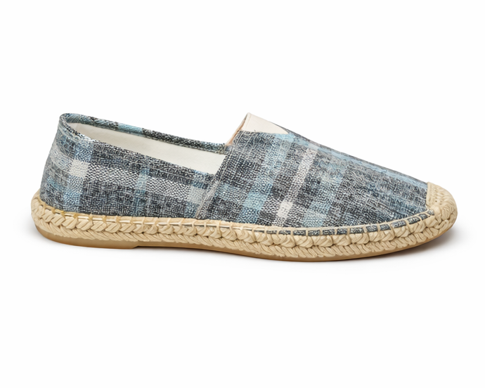 Espadrilles bleu à carreaux