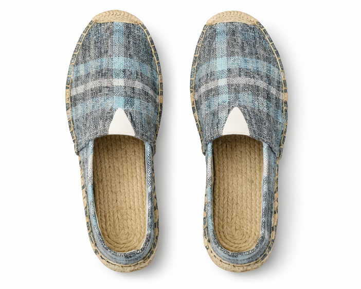 Espadrilles bleu à carreaux