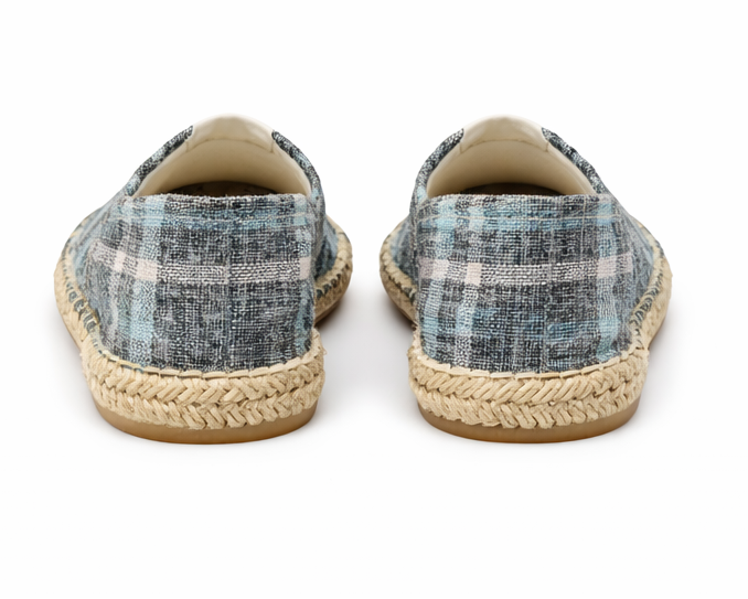Espadrilles bleu à carreaux