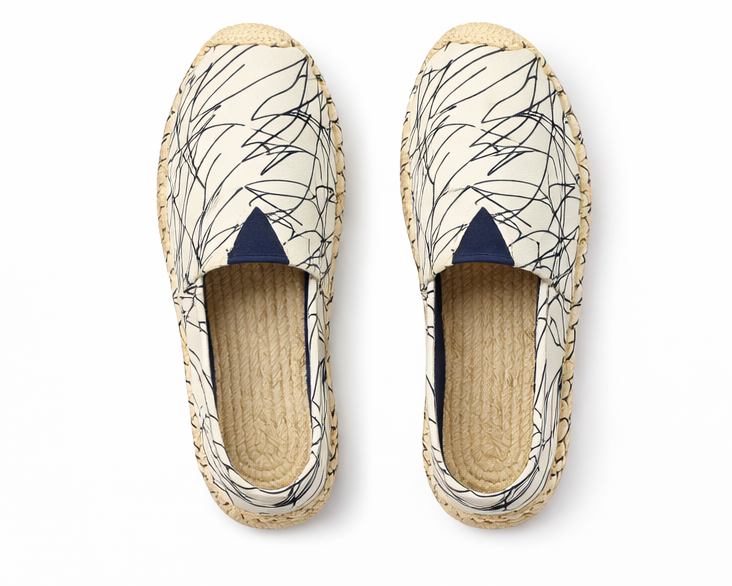 Espadrilles blanches à motif